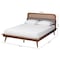 Baxton Studio Irina Mid-Century Modern Grey Fabric and Ash Walnut Finished Wood King Size Platform Bed 235-12776-ZORO - alternate 4